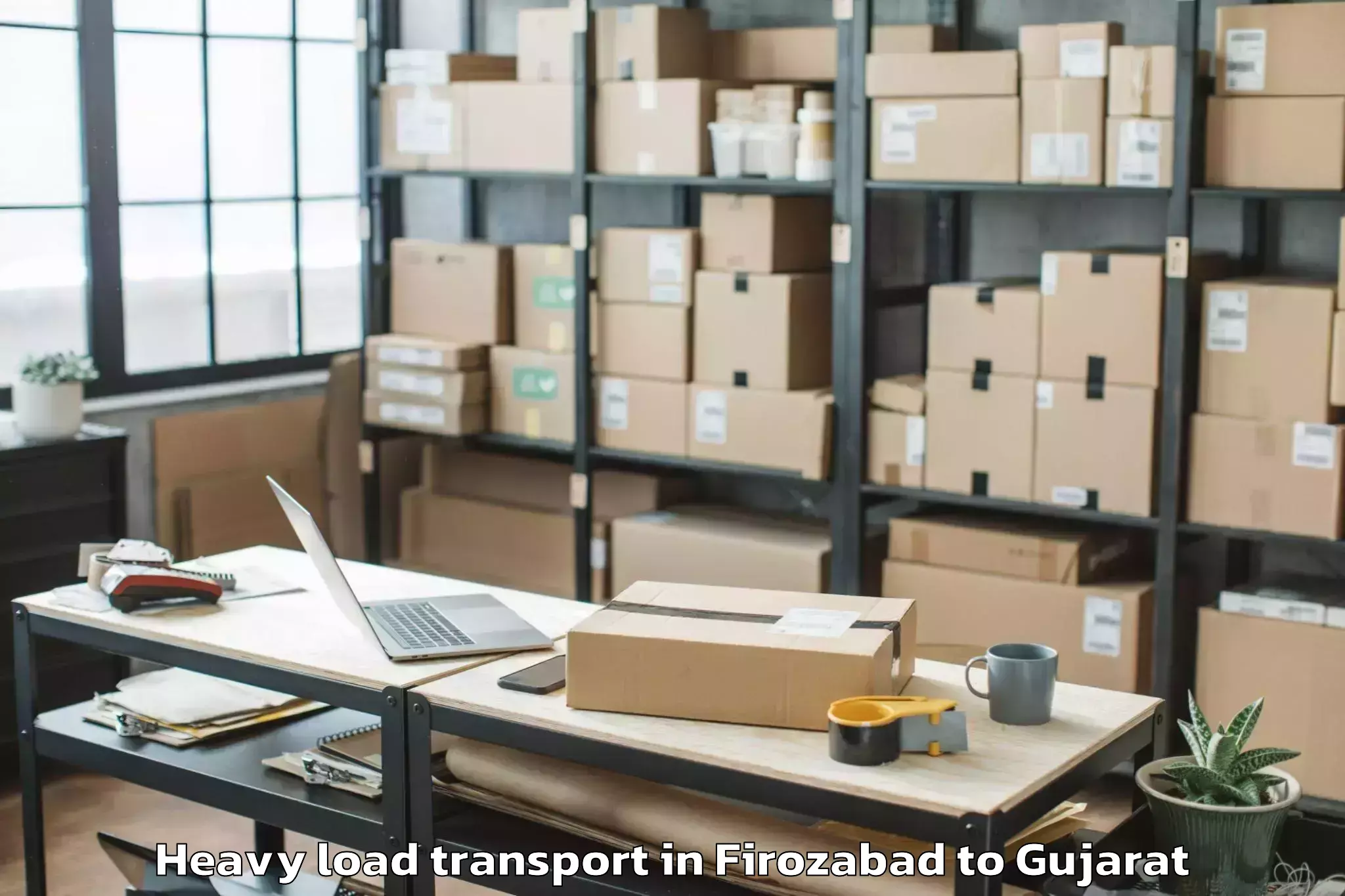 Quality Firozabad to Dhuvaran Heavy Load Transport